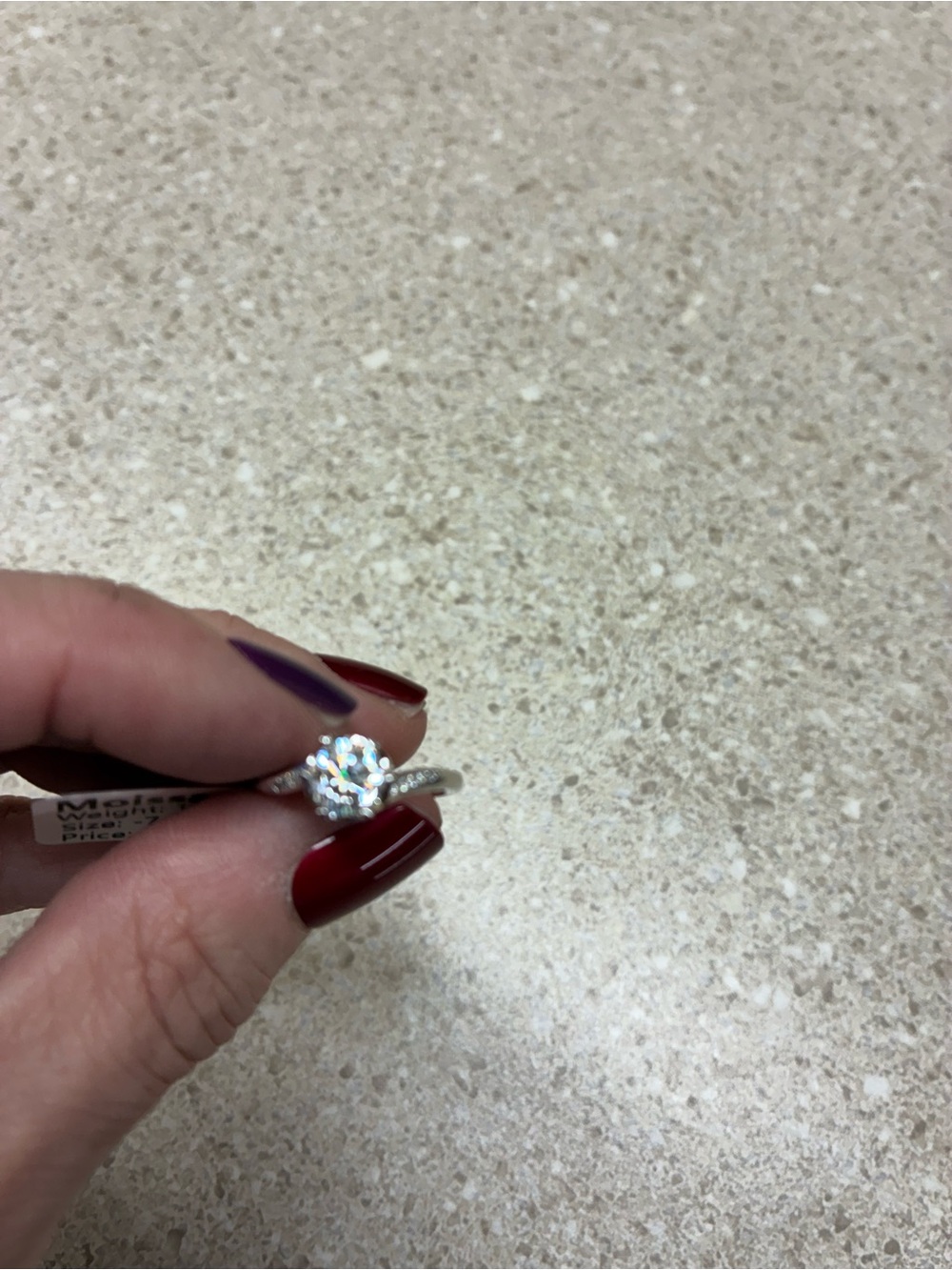1 Caret Round Moissanite Diamond Solitaire Ring  - Elegant Sparkle size 7 , 925